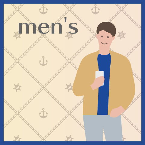 ベージュとネイビーのジャケパンコーディネート