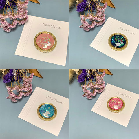 スマホ用の可愛いリング。ミエルココット（Miel cocotte）さんのハンドメイド作品。